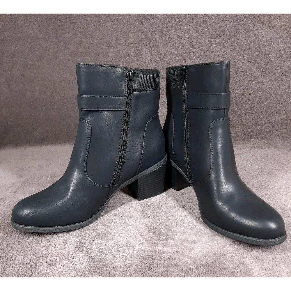 White Mountain Women's Black Dessert‎ Zipper Bootie Size 11M